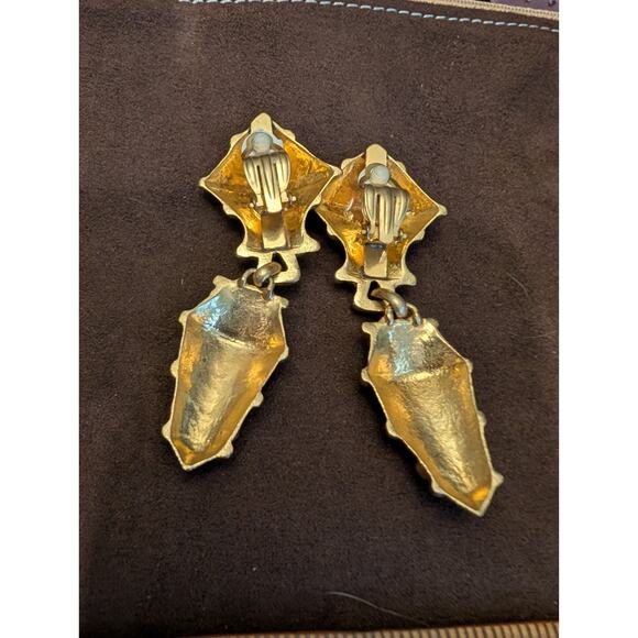 Vintage Jacques An-Lanh Paris Gold Tone Signed Clip on Earrings EUC - Picture 6 of 8